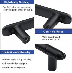 img 3 attached to 10 Pack 5 Inch Black Cabinet Handles - Perfect For Kitchen, Bathroom And Drawer Pulls