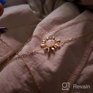 картинка 1 прикреплена к отзыву Двухрядный ожерелье с подвеской в виде луны и солнца с подвеской-изумрудом осиного цветка - идеальный подарок для женщин. от Kendrick Dooley