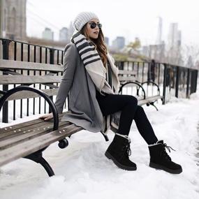 img 2 attached to Warm And Cozy Winter Snow Boots For Women: SHIBEVER Fur Lined Ankle Boots