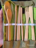 img 1 attached to 2-Pack Bamboo Utensils Set W/ Bonus 2 Toothbrushes, Straws & Storage Bags - Reusable Greenzla Cutlery Kit review by Nicholas Harrington