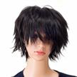 anime cosplay wig for men and women - spiky layered short style in 1b off-black - by swacc - unisex fashion logo