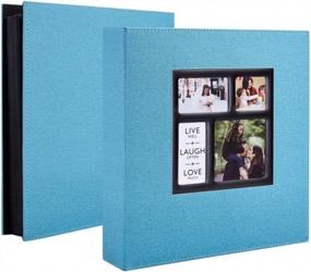 img 3 attached to Extra Large Capacity Photo Album 4X6 With 1000 Pockets, Linen Cover For Family And Wedding Pictures - Holds Horizontal & Vertical Photos - Teal By Ywlake