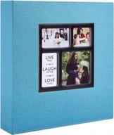 extra large capacity photo album 4x6 with 1000 pockets, linen cover for family and wedding pictures - holds horizontal & vertical photos - teal by ywlake logo