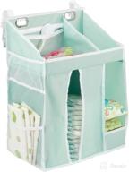 👶 mdesign baby diaper organizer and hanging nursery caddy - nursery storage for baby essentials, hanging on crib, changing table or wall. conveniently store baby wipes, lotion, toys, powder - mint logo