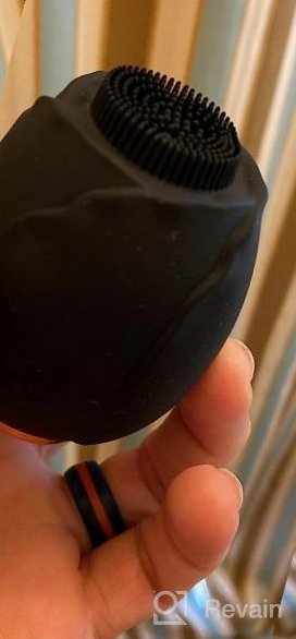 img 1 attached to Electric Facial Cleansing Brush For Women & Men - Food Grade Silicone, Waterproof Face Scrubber With Wireless Charging And Smart Timer - Gentle Exfoliating And Massaging. review by Jason Pruett