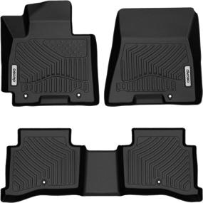img 4 attached to 🚗 2016-2018 Hyundai Tucson Floor Mats - OEDRO All-Weather Guard, Black TPE, Front & Second Row, Full Set Liners