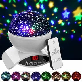 img 4 attached to Rechargeable Star Lighting Lamp With Timer Design, Remote Control & Rotating, Color Changing Aisuo Night Light Room Decor - White