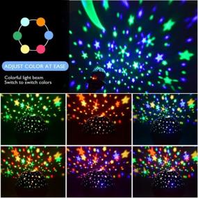 img 3 attached to Rechargeable Star Lighting Lamp With Timer Design, Remote Control & Rotating, Color Changing Aisuo Night Light Room Decor - White