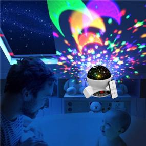 img 1 attached to Rechargeable Star Lighting Lamp With Timer Design, Remote Control & Rotating, Color Changing Aisuo Night Light Room Decor - White