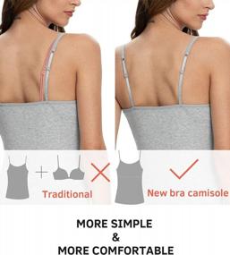 img 2 attached to Comfortable And Functional: Vislivin Cotton Camisole Tank Tops With Shelf Bra For Women