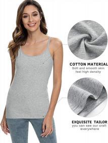 img 1 attached to Comfortable And Functional: Vislivin Cotton Camisole Tank Tops With Shelf Bra For Women