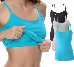img 4 attached to Comfortable And Functional: Vislivin Cotton Camisole Tank Tops With Shelf Bra For Women