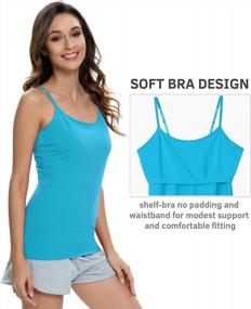 img 3 attached to Comfortable And Functional: Vislivin Cotton Camisole Tank Tops With Shelf Bra For Women