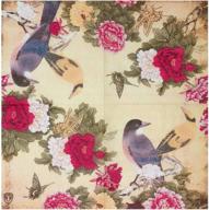 floral paper napkins (40 count) - perfect for weddings, dinner parties, tea parties, decoupage and decor - featuring birds in red logo