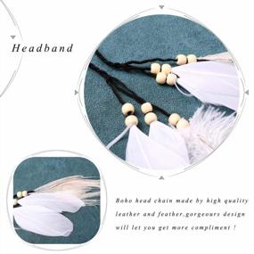 img 1 attached to Boho Chic: Black Feather Headband For Women & Girls - Festival Hair Accessories