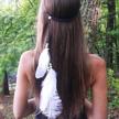 boho chic: black feather headband for women & girls - festival hair accessories logo