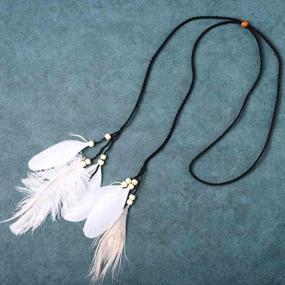 img 3 attached to Boho Chic: Black Feather Headband For Women & Girls - Festival Hair Accessories