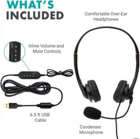 img 2 attached to 🎧 Movo HSM-1 USB Headset with Microphone: Universally Compatible for Podcasting, Gaming, Remote Work, Conferences, Online Education - Volume/Mute Controls