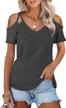 stay cool and stylish this summer with minclouse women's cold shoulder strappy tees logo
