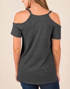 img 3 attached to Stay Cool And Stylish This Summer With Minclouse Women'S Cold Shoulder Strappy Tees