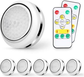 img 4 attached to 🔦 6-Pack of Wireless LED Puck Lights - Battery Powered Under Cabinet Lighting with Remote Control Dimmer & Timing Function, Ideal for Closets and Night Use