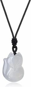 img 4 attached to Stylish Stone Fox Pendant Necklace For Men And Women - COAI