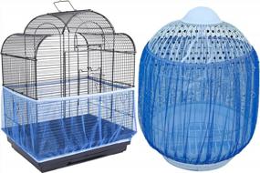 img 4 attached to Nylon Mesh Bird Seed Catcher With Adjustable Drawstring - Ideal For Covering Birds Cage And Collecting Seeds