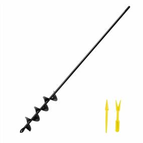 img 4 attached to Extended 2X24 Inch Garden Auger Spiral Drill Bit For Effortless Bulb And Flower Planting - Suitable For 3/8" Hex Drill And Post Hole Digging
