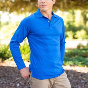 img 2 attached to Men'S Long Sleeve Polo Shirt - Slim Fit, Stretchy, Breathable Collar