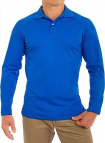 img 4 attached to Men'S Long Sleeve Polo Shirt - Slim Fit, Stretchy, Breathable Collar