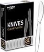 pstvita plastic knives heavy duty, clear disposable party supply, pack of 80 logo