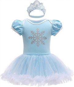 img 4 attached to IBAKOM Платье принцессы для маленьких девочек с комбинезоном и повязкой на голову для летних мероприятий, Хэллоуина, Рождества и дня рождения
