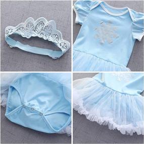 img 1 attached to IBAKOM Baby Girl Princess Dress With Romper And Headband Set For Summer Occasions, Halloween, Christmas And Birthday Parties
