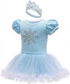 img 3 attached to IBAKOM Платье принцессы для маленьких девочек с комбинезоном и повязкой на голову для летних мероприятий, Хэллоуина, Рождества и дня рождения