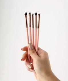 img 1 attached to Rose Gold Luxie Mini Detail Brush Set - Perfect For Precise Makeup Application