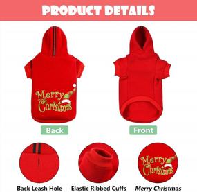 img 1 attached to Christmas Patterns Printed Dog Hoodie Pet Puppy Sweatshirt Clothes Red Extra Small