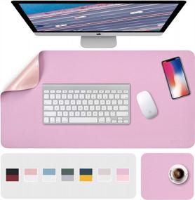 img 4 attached to Pink Mouse Pad, Desk Pads, Desk Mat, XL Desk Pads Dual-Sided Purple/Pink, 31.5" X 15.7" + 8"X11" PU Leather Mouse Pad 2 Pack Waterproof, Mouse Pad For Laptop, Home Office Table Protector Blotter Gifts