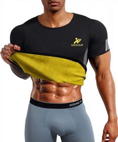 img 4 attached to Men'S Neoprene Sauna Suit Hot Sweat Shirt Workout Cami Top For Tummy Fat Loss