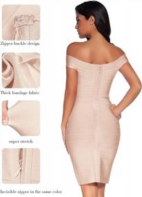 img 3 attached to Women'S Off Shoulder Bandage Dress Bodycon Cocktail Wedding Guest Gown