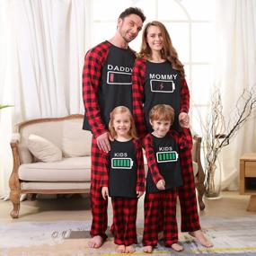 img 1 attached to CARETOO Christmas Family Pajamas Set - Long Sleeve Reindeer Plaid PJs With Striped Kids Homewear For Holiday Sleepwear