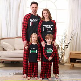 img 3 attached to CARETOO Christmas Family Pajamas Set - Long Sleeve Reindeer Plaid PJs With Striped Kids Homewear For Holiday Sleepwear
