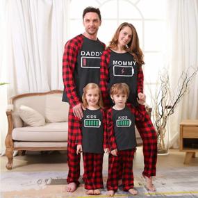img 2 attached to CARETOO Christmas Family Pajamas Set - Long Sleeve Reindeer Plaid PJs With Striped Kids Homewear For Holiday Sleepwear