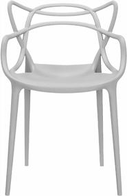 img 4 attached to Grey Modern Contemporary Dining Room Chair For Home Office Living Family Kitchen