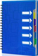 cagie 5-тематическая спиральная тетрадь - правила колледжа, разделители, размер a5 для школы, работы, ведения журнала - 240 страниц / 120 листов синего цвета логотип