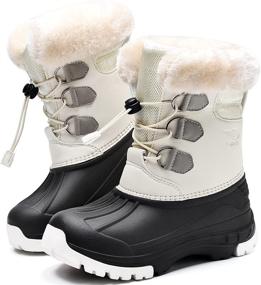 img 4 attached to 👞 Waterproof Lightweight Boys' Outdoor Boots with Fur Lining by Mereph