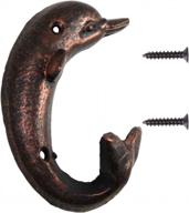 vintage wall mounted dolphin hook with screws - perfect for hats and coats logo
