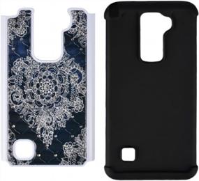 img 1 attached to Protective Case Cover For LG Stylo 2 / LG G Stylo 2 / LG Stylus 2 - Shock Absorption, Studded Rhinestone Bling Hybrid Dual Layer Armor, Flower Design By MagicSky