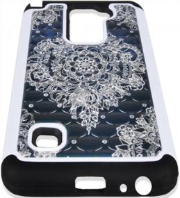 img 3 attached to Protective Case Cover For LG Stylo 2 / LG G Stylo 2 / LG Stylus 2 - Shock Absorption, Studded Rhinestone Bling Hybrid Dual Layer Armor, Flower Design By MagicSky