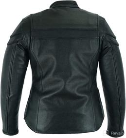 img 2 attached to Women's Black Waxed Soft Cowhide Leather Sporty Scooter Crossover Biker Motorcycle Riding Jacket by Vance Leathers USA