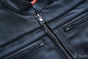 img 1 attached to Women's Black Waxed Soft Cowhide Leather Sporty Scooter Crossover Biker Motorcycle Riding Jacket by Vance Leathers USA